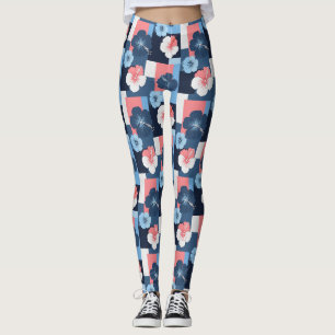 Legging Padrão de Hibisco Tropical Costeiro (11)