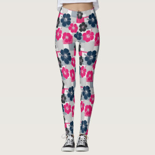 Legging Padrão de Hibisco Tropical Costeiro (13)
