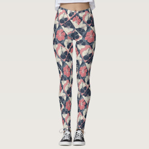 Legging Padrão de Hibisco Tropical Costeiro (3)