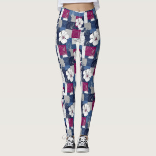Legging Padrão de Hibisco Tropical Costeiro (5)