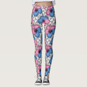 Legging Padrão de Hibisco Tropical Costeiro (6)