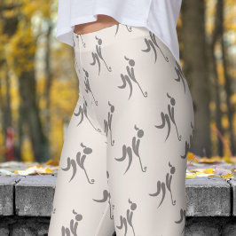 Legging Padrão de Hóquei das Mulheres Brancas na moda Seas