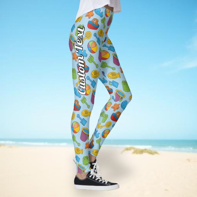 Legging Padrão de Ícones de Brinquedos de Praia (Criador carregado)