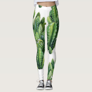 Legging Padrão de Ilustração Sem Costura Cactos