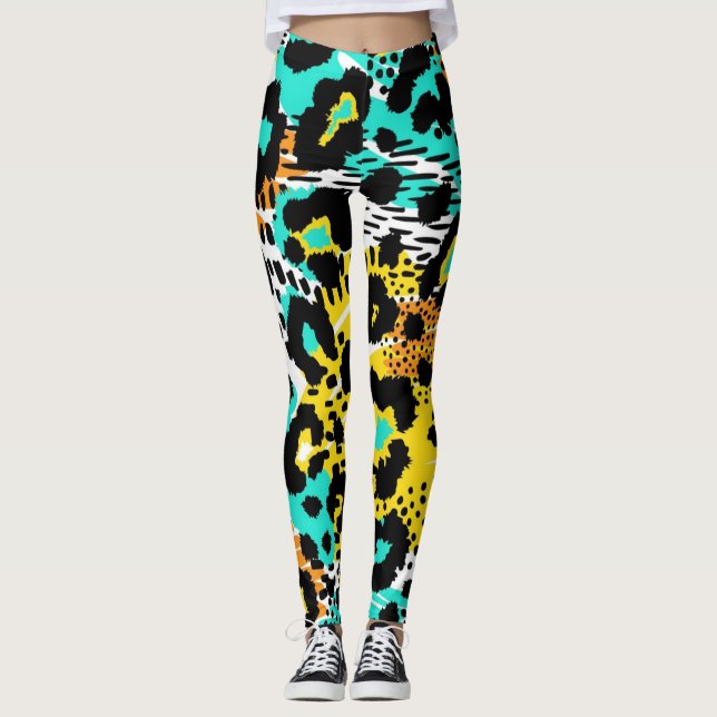 Legging Padrão de impressão animal (Frente)