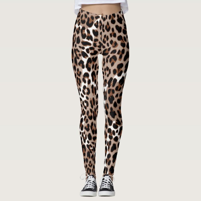 Legging Padrão de impressão animal (Frente)