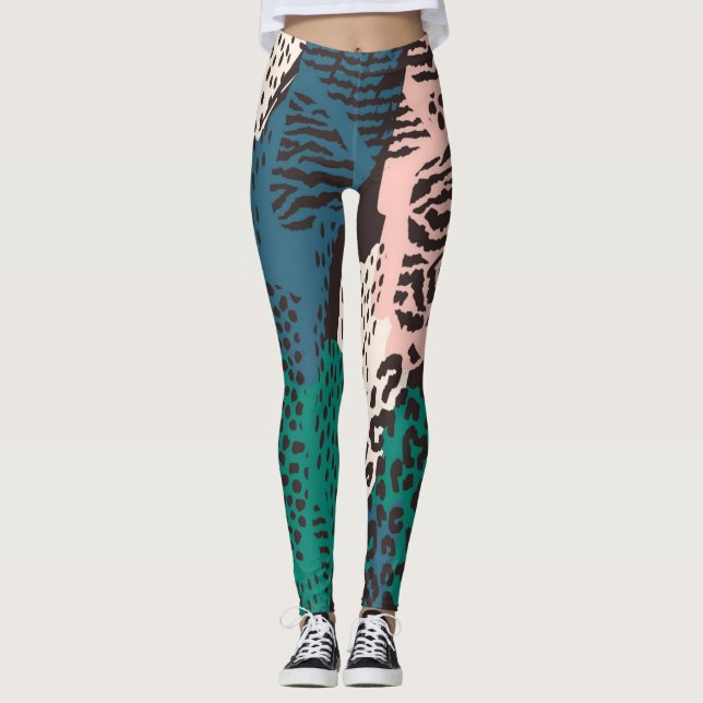 Legging Padrão de impressão animal (Frente)