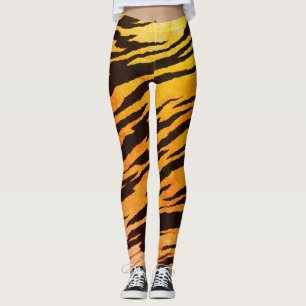 Legging Padrão de Impressão Animal de Stripes de Tigre