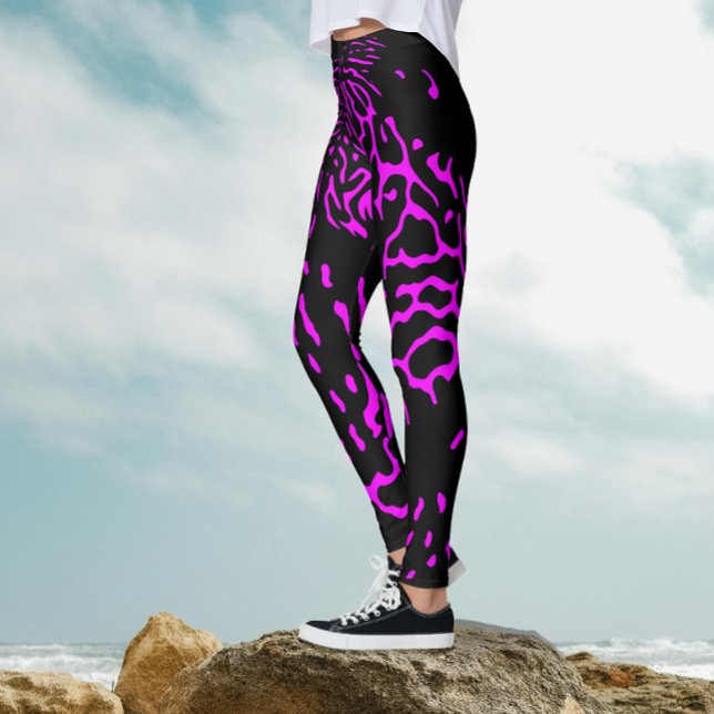 Legging Padrão de Impressão Animal Selvagem de Safari Rosa (Criador carregado)