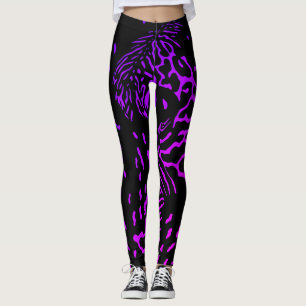 Legging Padrão de Impressão Animal Selvagem de Tiger Gradi