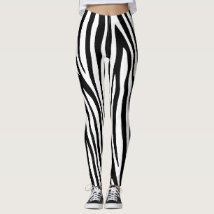 Legging Padrão de Impressão Animal Zebra da Montanha Afric