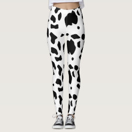 Legging Padrão de Impressão de Animais da Vaca Frésia Mode