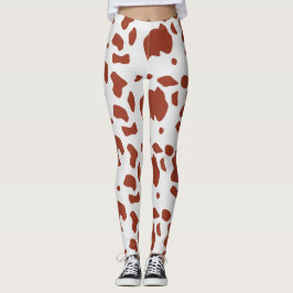 Legging Padrão de Impressão de Animais de Vaca Moderno de