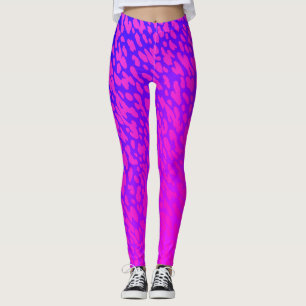 Legging Padrão de impressão de animais roxos, cor-de-rosa,
