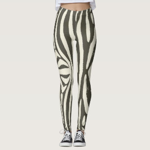 Legging Padrão de Impressão de Animais Zebra Stripe