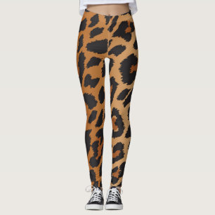 Legging Padrão de Impressão de Animal Selvagem Manchas de 