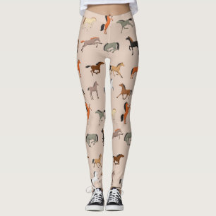Legging Padrão de Impressão de Cavalo, Meninas e Crianças,