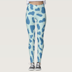 Legging Padrão de Impressão de na moda Leopardo em Azul