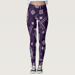 Legging Padrão de Impressão de Paisley Bandana