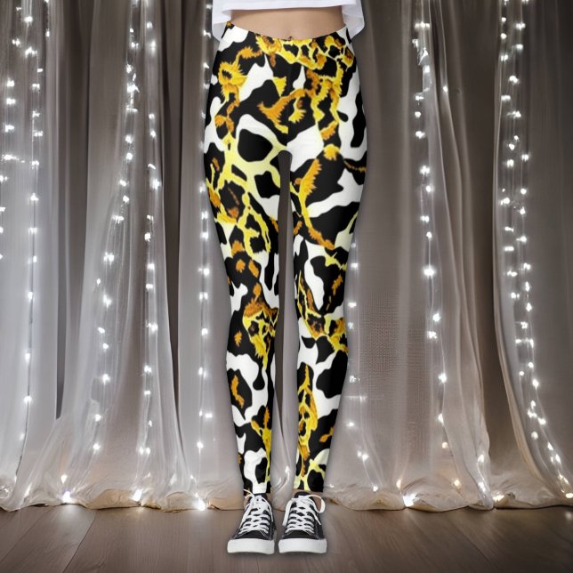 Legging Padrão de Impressão de peles de leopardo e zebra (Criador carregado)