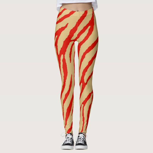 Legging Padrão de Impressão de Zebra Moderna (Frente)