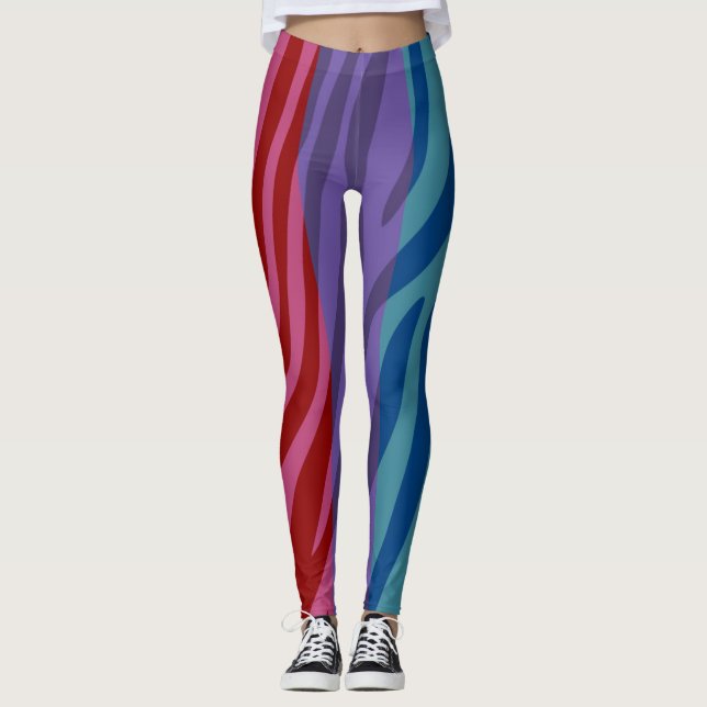 Legging Padrão de Impressão de Zebra Moderna #11 (Frente)