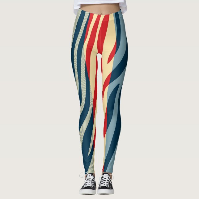 Legging Padrão de Impressão de Zebra Moderna #13 (Frente)