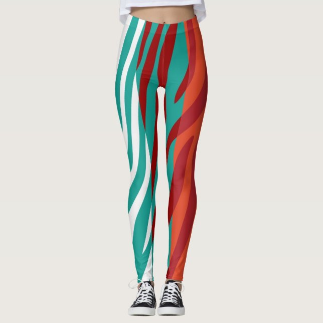 Legging Padrão de Impressão de Zebra Moderna #16 (Frente)