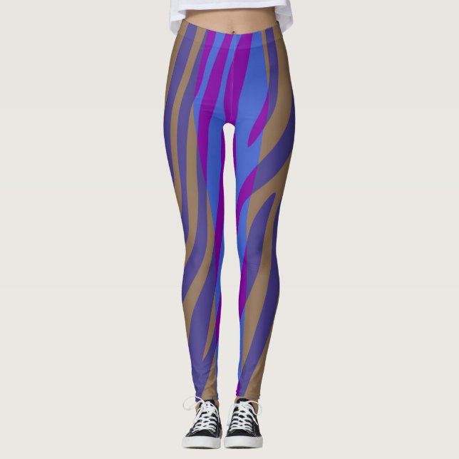 Legging Padrão de Impressão de Zebra Moderna #19 (Frente)