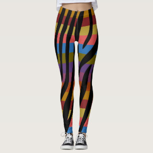 Legging Padrão de Impressão de Zebra Moderna #4