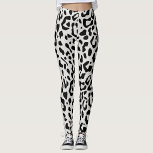 Legging Padrão de Impressão do Animal Leopardo da Neve Mod