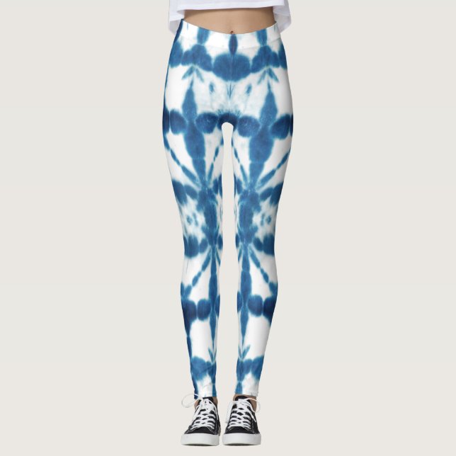 Legging Padrão de Impressão do colho azul Shobori (Frente)