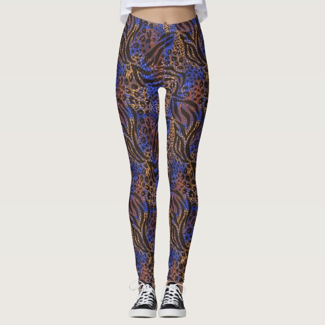 Legging Padrão de impressão do leopardo e da zebra luxuoso (Frente)
