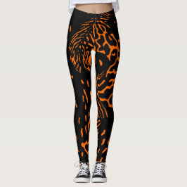 Legging Padrão de Impressão Exclusivo do Tigre Laranja Tre