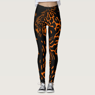 Legging Padrão de Impressão Exclusivo do Tigre Laranja Tre