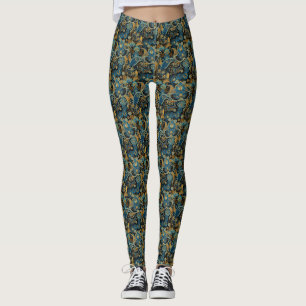 Legging Padrão de Impressão Floral Paisley