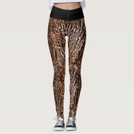 Legging Padrão de Impressão Selvagem de Animais Safari