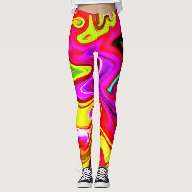 Legging Padrão de Intermitência de Cores (Frente)