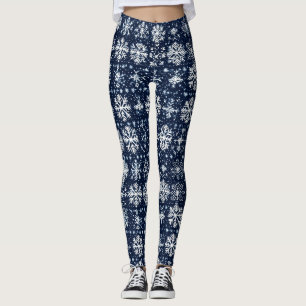 Legging Padrão de inverno para flocos de neve