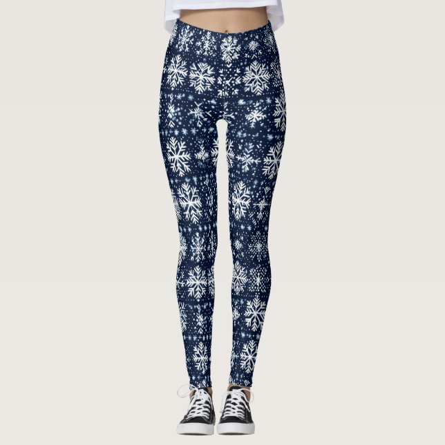 Legging Padrão de inverno para flocos de neve (Frente)