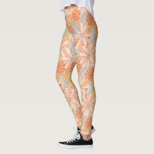Legging Padrão de Jardim da Flor Retroativa