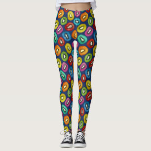 Legging Padrão de Kiwi multicor