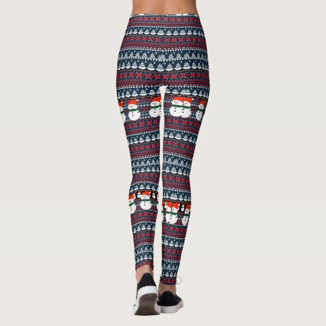 Legging Padrão de Knit Elegante Natal (Verso)