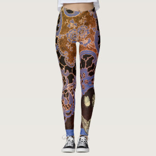 LEGGING PADRÃO DE LAÇO ANTICO COM BORDAS