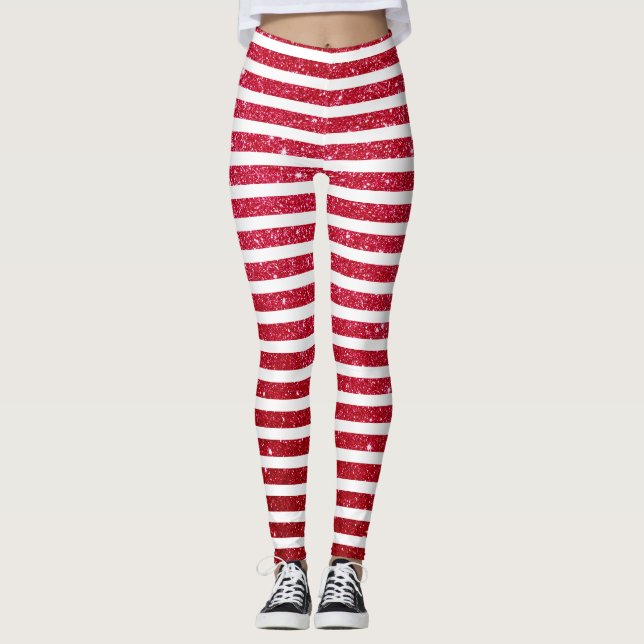 Legging Padrão de Lanterna de Caneta de Natal Bonita (Frente)