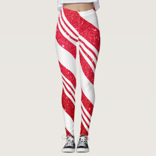 Legging Padrão de Lanterna de Caneta de Natal Bonita