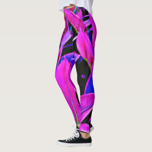 Legging Padrão de legância de folhagem radiante