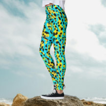 Padrão de leopardo amarelo turquesa abstrato moder