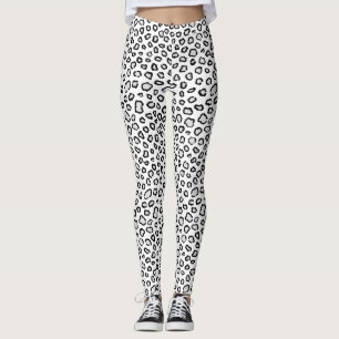Legging Padrão de Leopardo de Neve