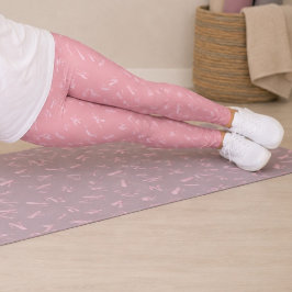 Legging Padrão de Letra Rosa de Aquarela Blush Moderna